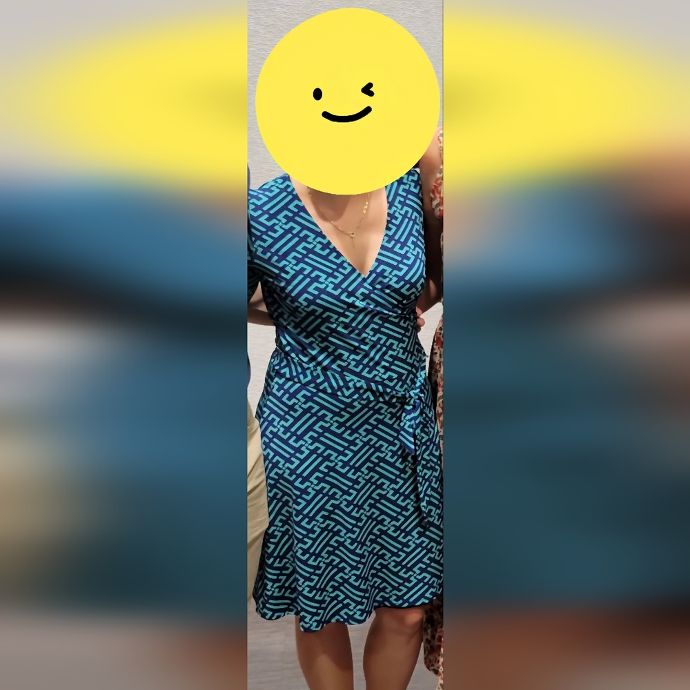 41 Hawthorn Teal and Navy Wrap Dress